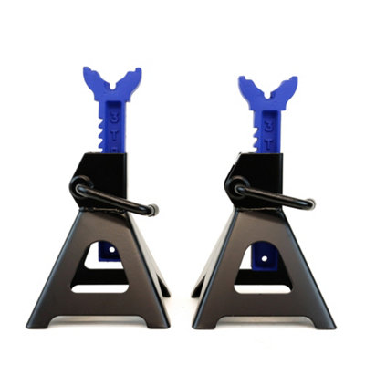 Pair of 3 Tonne Heavy Duty Steel Car Adjustable Axel Jack Stands GS/TUV/CE Approved