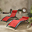 Pair of aluminium and textilene sun loungers 4 reclining positions headrest included stackable - Louisa - Anthracite frame Cor