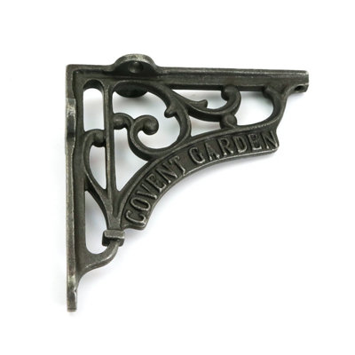 Pair of Antique Cast Iron Covent Garden Shelf Brackets - 125mm x 125mm