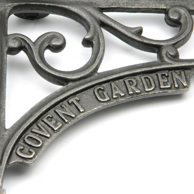 Pair of Antique Cast Iron Covent Garden Shelf Brackets - 180mm x 200mm