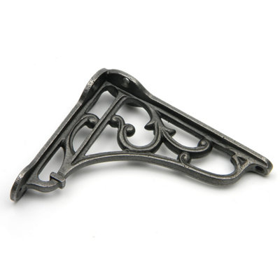 Pair of Antique Cast Iron Heritage Shelf Brackets - 100mm x 90mm