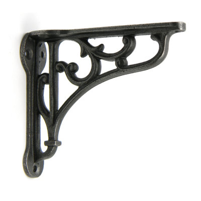 Pair of Antique Cast Iron Heritage Shelf Brackets - 100mm x 90mm - 3
