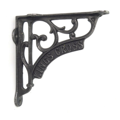 Pair of Antique Cast Iron London Kings Cross Shelf Brackets - 125mm x 125mm