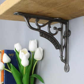 Pair of Antique Cast Iron London Piccadilly Shelf Bracket - 195mm x 180mm