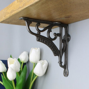 Pair of Antique Cast Iron London Piccadilly Shelf Brackets - 150mm x 150mm