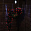 Pair of Artificial Duranta Red Flowers Hanging Basket with Solar Light  26cm