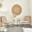 Pair of bamboo-style rattan chairs with side table - Lombok - Beige cushions