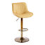 Pair of Bar Stools  Vintage PU Gold with Gold Base