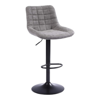 Grey bar stool with black hot sale base