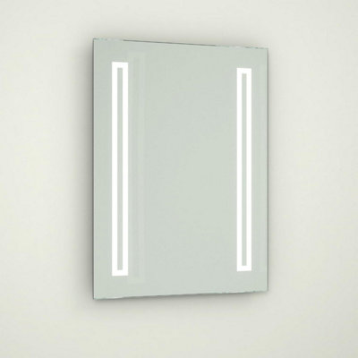 Pair of Battery Operated Rectangular LED Illuminated Bathroom Mirrors