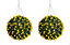 Pair of Best Artificial 38cm Yellow Lush Tulip Hanging Basket Flower Topiary Ball - Weather & Fade Resistant