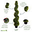 Pair of Best Artificial 4ft - 120cm Green Boxwood Spiral Topiary Tree - Suitable for Outdoor Use - Weather & Fade Resistant
