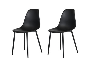 PAIR of Black curve Aspen chairs with black metal legs