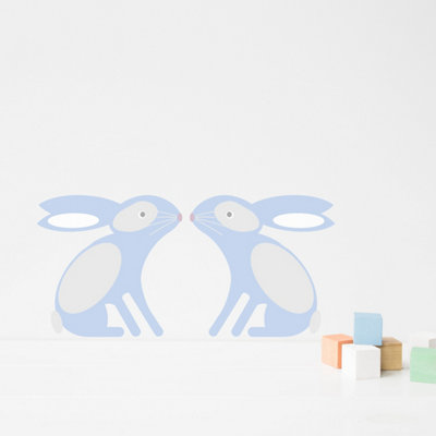 pair of bunny-wall-stickers in blue