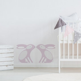 pair of bunny-wall-stickers in pink