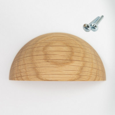 Pair of Cabinet Door Oak Cup Handles and Drawer Pulls 80mm