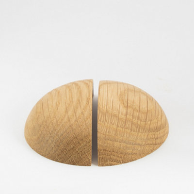 Pair of Cabinet Door Oak Cup Handles and Drawer Pulls 80mm
