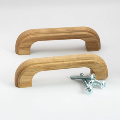 Pair of Cabinet Door Oak Handles and Drawer Pulls 112mm