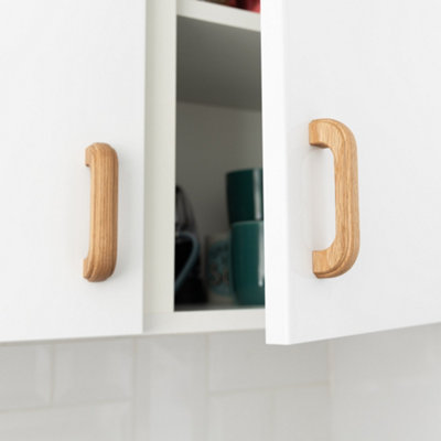 Pair of Cabinet Door Oak Handles and Drawer Pulls 112mm