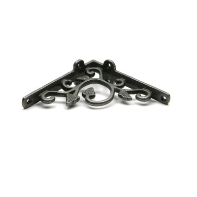 Pair of Cast Iron Leaf Design Shelf Brackets - 115mm x 115mm - 3