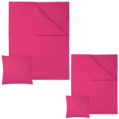 Pair of cotton bedding sets 135x200cm  - red