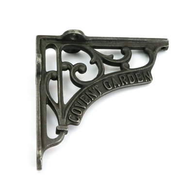 Pair of Covent Garden Shelf Bracket Antique Cast Iron 125mm x 125mm - 3