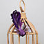 Pair of Decorative Purple Fantasy Birds With Clip. Craft Accessory.