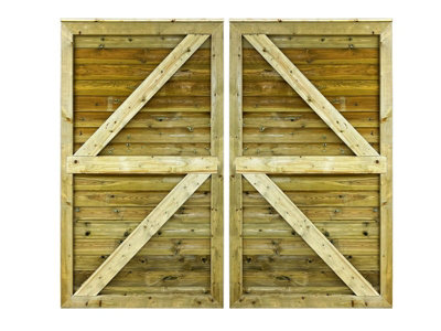 Pair Of Driveway Gates - Premium Horizontal Tongue And Groove (0.9m Height x 1.2m Width,With Capping)