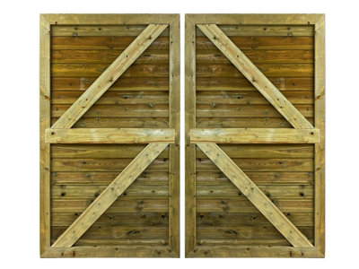 Pair Of Driveway Gates - Premium Horizontal Tongue And Groove (0.9m Height x 1.8m Width,Without Capping)