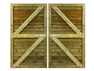 Pair Of Driveway Gates - Premium Horizontal Tongue And Groove (0.9m Height x 2.1m Width,Without Capping)