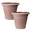Pair of Durham Cloudy Terracotta Planters, 14 inches, Containers for Garden Flowers