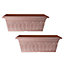 Pair of Durham Cloudy Terracotta Window Boxes Planters For Garden Flowers