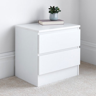 Pair of Emma White 2 Drawer Bedside Tables