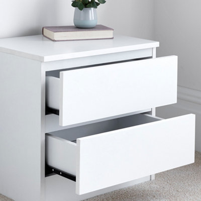 Pair of Emma White 2 Drawer Bedside Tables