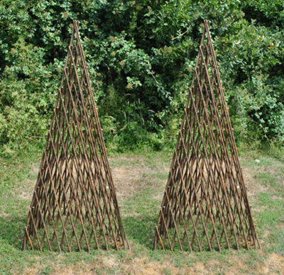 Pair of Expanding Willow Garden Obelisks (1.5m)