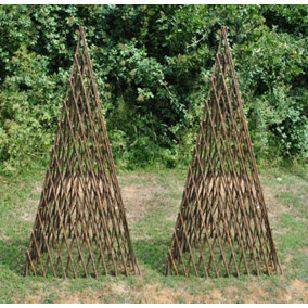 Pair of Expanding Willow Garden Obelisks (1.5m)