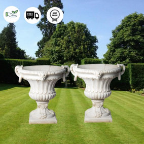 Pair of Extra Large Ring Handle Classic Garden Vases