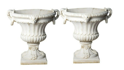 Pair of Extra Large Ring Handle Classic Garden Vases