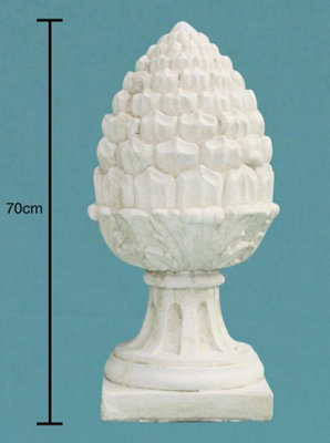 PAIR of Extra Large Stone Acorn Garden Patio, Wall Ornaments in Cream Finish