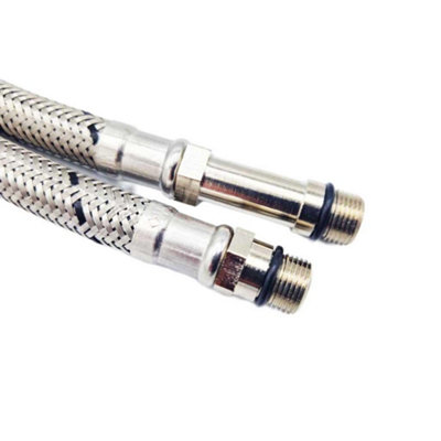 Pair Of Flexible Tap Connectors Tails Monobloc M12 x 15mm Compression 300mm - 3