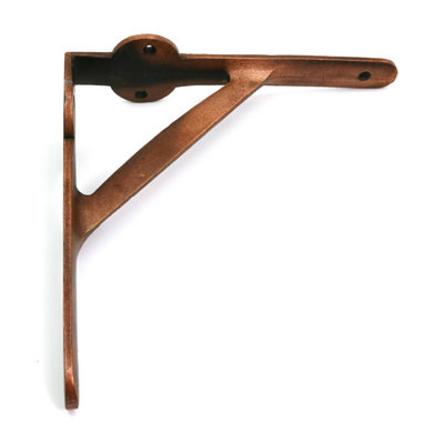 Pair of Gallows Shelf Brackets Antique Cast Iron with a Copper Finish (8.25" x 8.25" / 210mm x 210mm) - 3