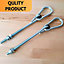 Pair of Galvanized Steel Screw Hooks 150mm Long M10 with Stainless Steel Carabiner, Nuts and Washers - Outdoor Garden Swing Hooks