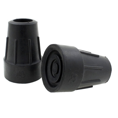 Pair of Genuine Ossenberg 19mm (3/4") Heavy Duty Black Crutch Ferrules Tips Ends