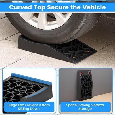 Pair of Heavy Duty 5 Tonne Low Profile Car Vehicle Service Ramps, Black