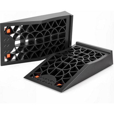 Pair of Heavy Duty 5 Tonne Low Profile Car Vehicle Service Ramps, Black