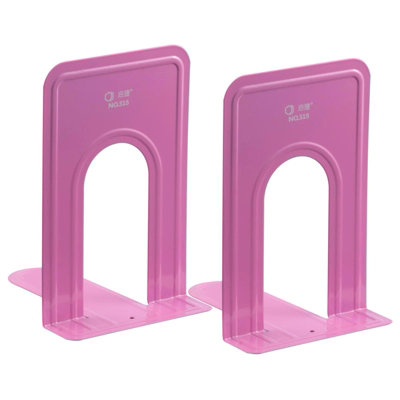 Pair of Heavy Duty Metal Bookend Anti Slip Book End Stand Support ...