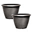 Pair of Helix Silver Planters 10'' Containers For Growing Plants