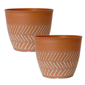 Pair of Keke Powdered Clay Planters 8'' Containers For Flowers