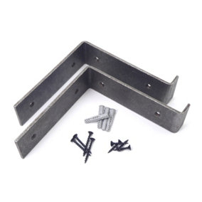 Pair of Lipped Scaffold Board Shelf Brackets Cast Iron (6" x 6")