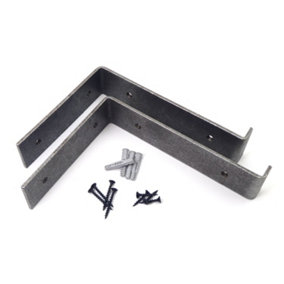 Pair of Lipped Scaffold Board Shelf Brackets Cast Iron (6" x 8")